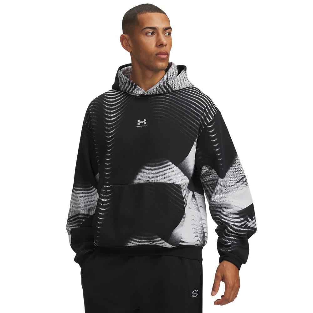 Under Armour Men's Icon Fleece Printed Pullover Hoodie - BLACK/GREY